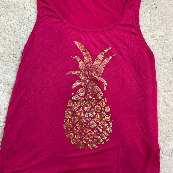 Pink & gold pineapple tank - Picture 4 of 4